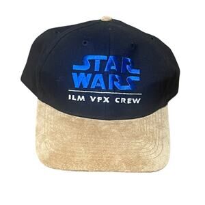 Vintage Star Wars Hat Adult ILM VFX Crew Headmaster Strapback Suede Brim RARE